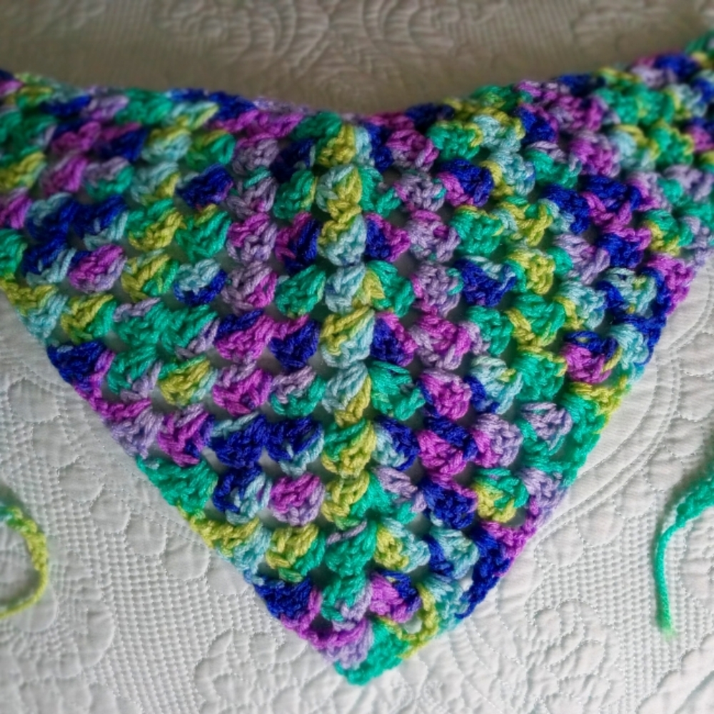 Multi Colored Bandana / headscarf handmade crochet bandana headscarf